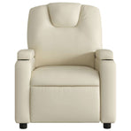 Massage Recliner Chair Cream Faux Leather