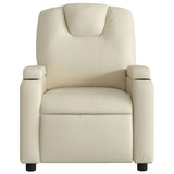 Massage Recliner Chair Cream Faux Leather - 45-Degree Angle