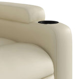 Massage Recliner Chair Cream Faux Leather
