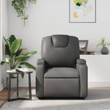 Massage Recliner Chair Grey Faux Leather - Side View
