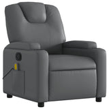 Massage Recliner Chair Grey Faux Leather - Top-Down View