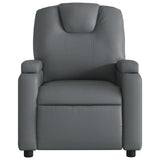 Massage Recliner Chair Grey Faux Leather - 45-Degree Angle