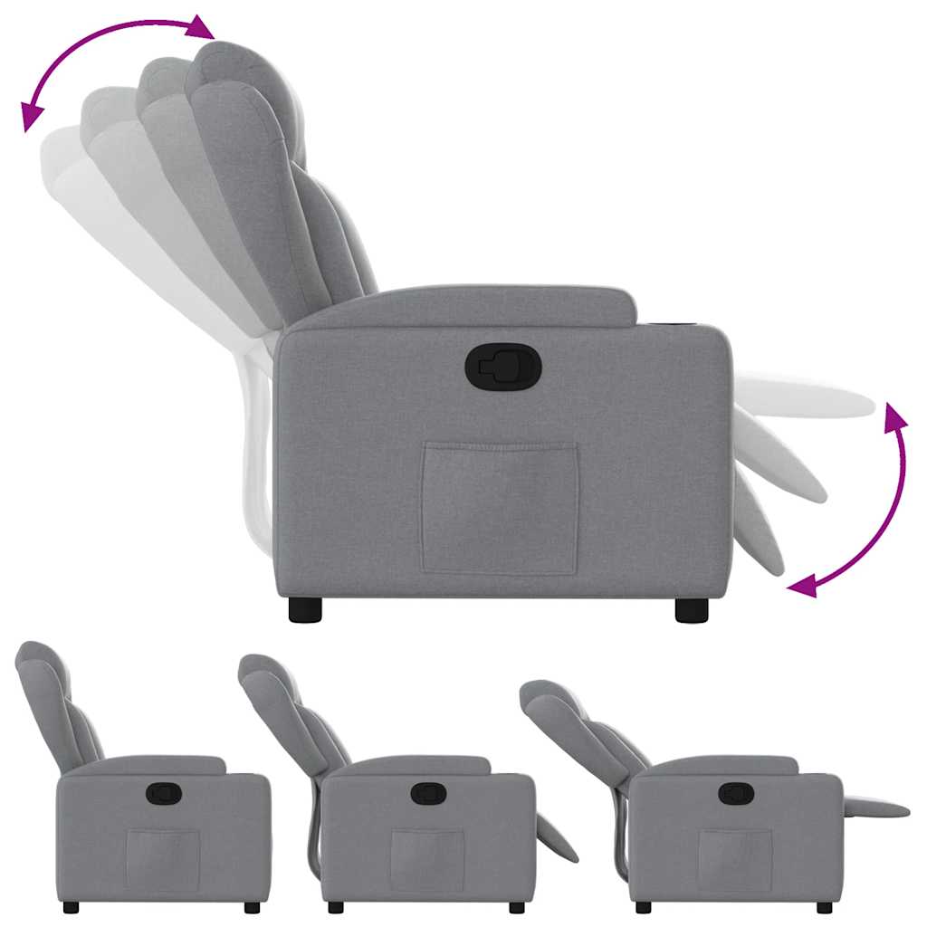 Recliner Chair Light Grey Fabric