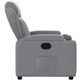Recliner Chair Light Grey Fabric - Close-Up Angle