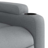 Recliner Chair Light Grey Fabric - Low Angle