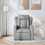 Massage Recliner Chair Light Grey Fabric - Side View