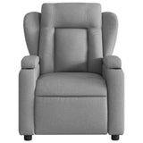 Massage Recliner Chair Light Grey Fabric - Low Angle