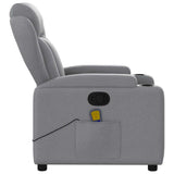Massage Recliner Chair Light Grey Fabric - Extra Image