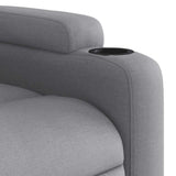 Massage Recliner Chair Light Grey Fabric - Extra Image
