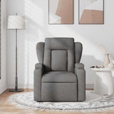 Massage Recliner Chair Dark Grey Fabric - Side View