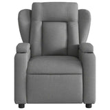 Massage Recliner Chair Dark Grey Fabric - Low Angle