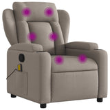 Massage Recliner Chair Taupe Fabric - Front View