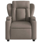 Massage Recliner Chair Taupe Fabric - Close-Up Angle
