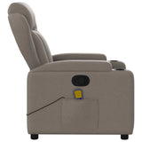Massage Recliner Chair Taupe Fabric - Low Angle