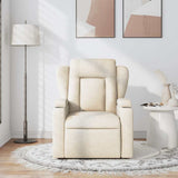 Massage Recliner Chair Cream Fabric - Side View
