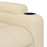 Massage Recliner Chair Cream Fabric - Extra Image