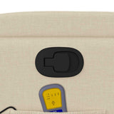 Massage Recliner Chair Cream Fabric - Extra Image