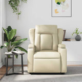 Massage Recliner Chair Cream Faux Leather