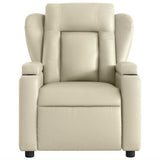 Massage Recliner Chair Cream Faux Leather - 45-Degree Angle