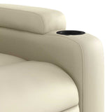 Massage Recliner Chair Cream Faux Leather - Extra Image