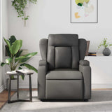 Massage Recliner Chair Grey Faux Leather - Side View