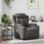 Massage Recliner Chair Grey Faux Leather