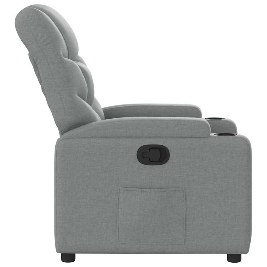 Recliner Chair Light Grey Fabric