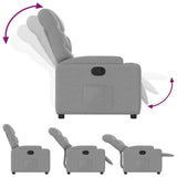 Recliner Chair Light Grey Fabric - Rear View