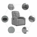 Recliner Chair Light Grey Fabric