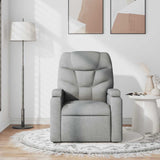 Massage Recliner Chair Light Grey Fabric - Side View