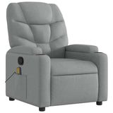 Massage Recliner Chair Light Grey Fabric - Top-Down View