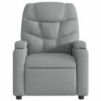 Massage Recliner Chair Light Grey Fabric