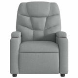 Massage Recliner Chair Light Grey Fabric - 45-Degree Angle