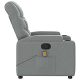 Massage Recliner Chair Light Grey Fabric - Rear View