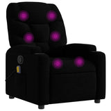 Massage Recliner Chair Black Fabric - Front View