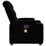 Massage Recliner Chair Black Fabric - Rear View