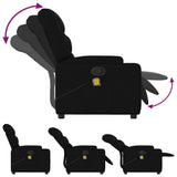 Massage Recliner Chair Black Fabric - Low Angle