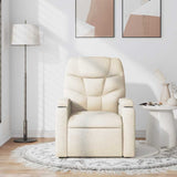 Massage Recliner Chair Cream Fabric - Side View
