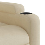 Massage Recliner Chair Cream Fabric - Extra Image
