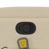 Massage Recliner Chair Cream Fabric - Extra Image