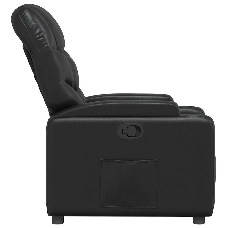 Recliner Chair Black Faux Leather