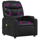 Massage Recliner Chair Black Faux Leather - Front View