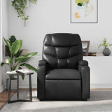 Massage Recliner Chair Black Faux Leather - Side View