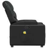 Massage Recliner Chair Black Faux Leather - Rear View
