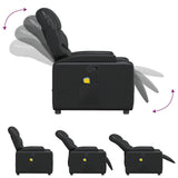 Massage Recliner Chair Black Faux Leather - Low Angle