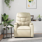 Massage Recliner Chair Cream Faux Leather