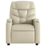 Massage Recliner Chair Cream Faux Leather - 45-Degree Angle