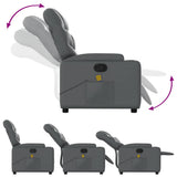 Massage Recliner Chair Grey Faux Leather