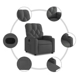 Recliner Chair Dark Grey Fabric