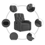 Recliner Chair Dark Grey Fabric